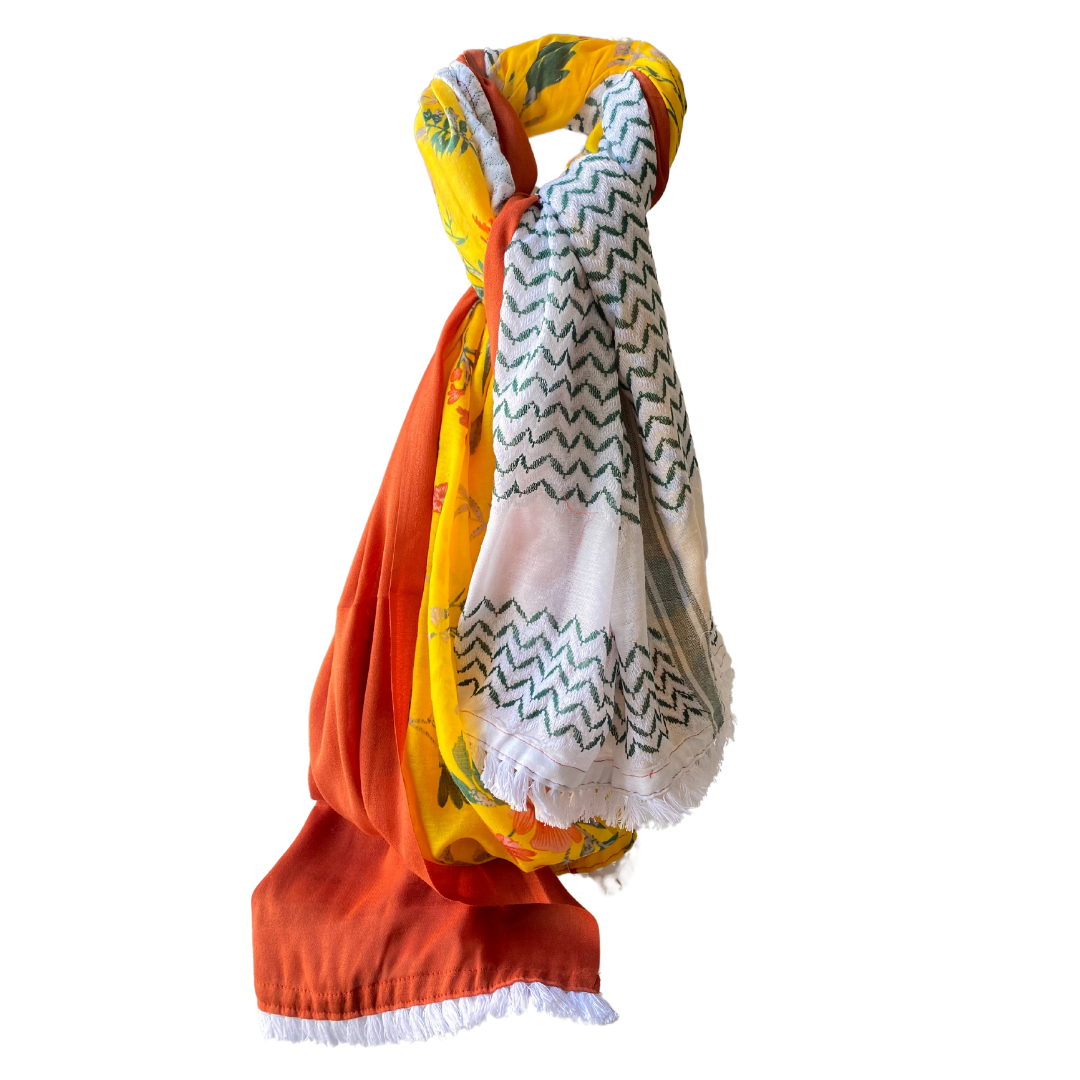 Hatta and Two Fabric Scarf Style 45