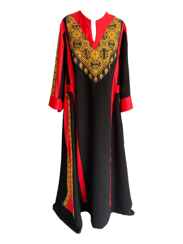 Hand Embroidered Thoub With Thai Silk