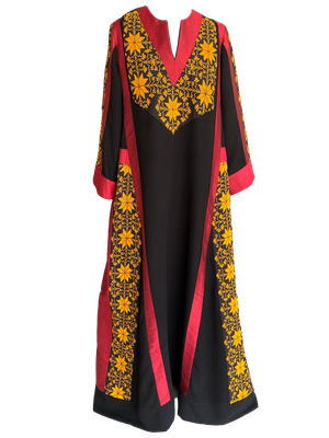 Hand Embroidered Thoub With Thai Silk