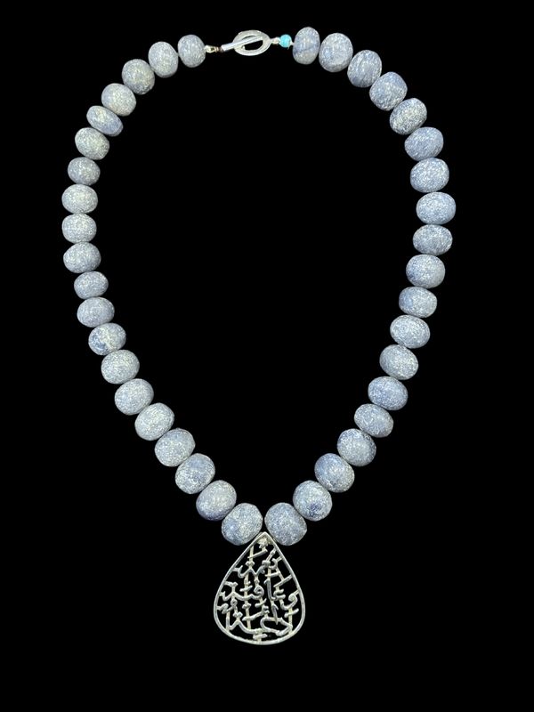 Gemstone Necklace With Teardrop Nima Afia Pendant