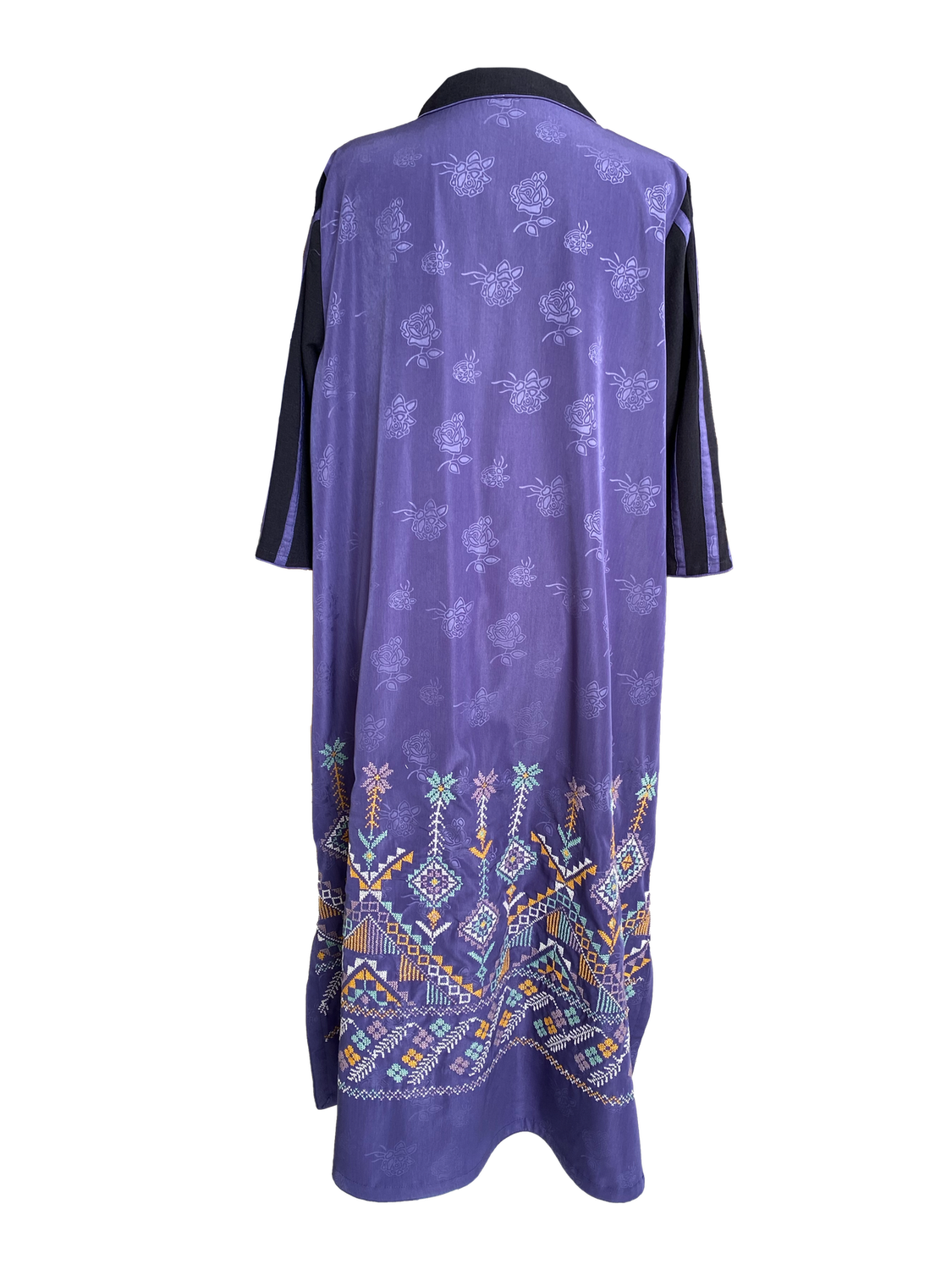 Black and Purple Dress With Hand Embroidery on the Back
