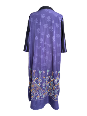 Black and Purple Dress With Hand Embroidery on the Back