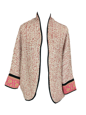 The Round Jacket in Pink Tweed