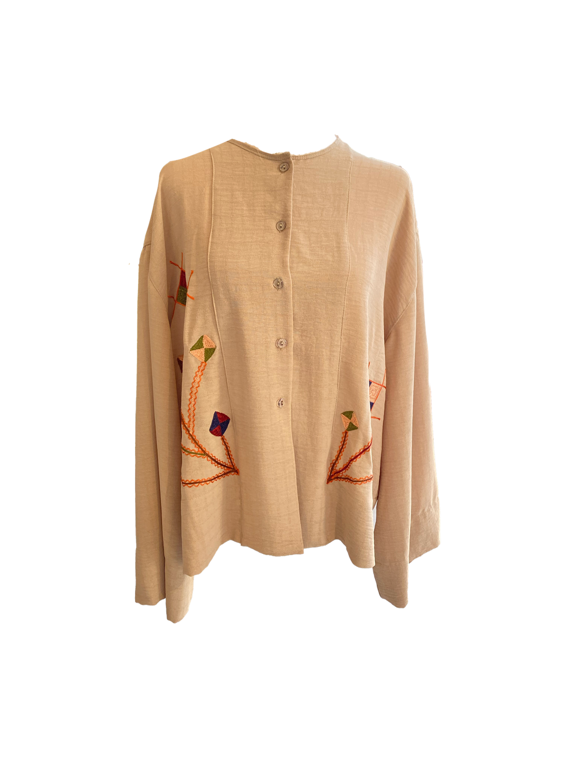 Pink Shirt With Syrian Style Embroidery