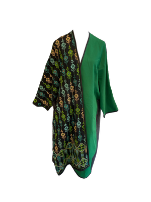 The Abaya With Heavy Hand embroidery in Green