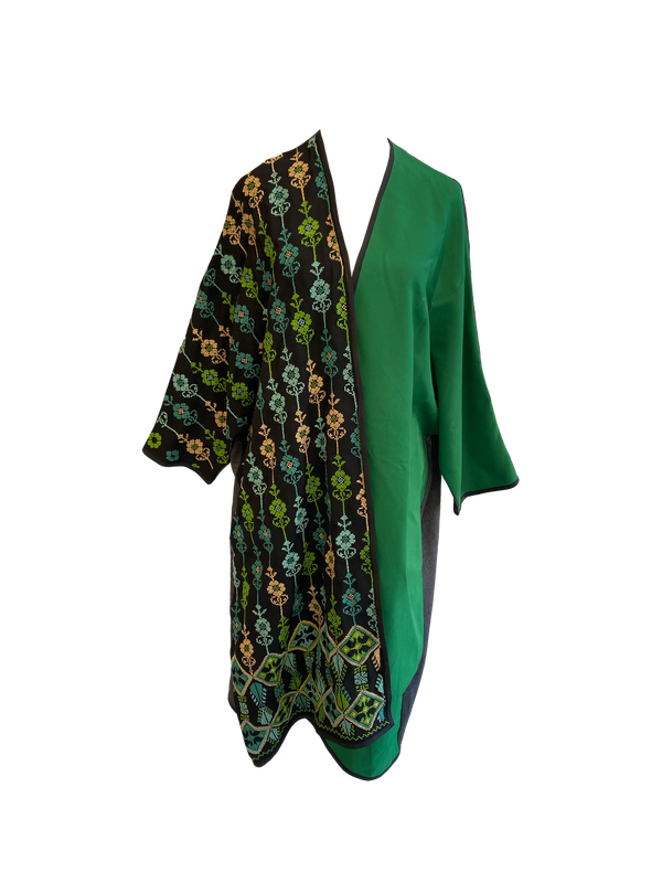 The Abaya With Heavy Hand embroidery in Green