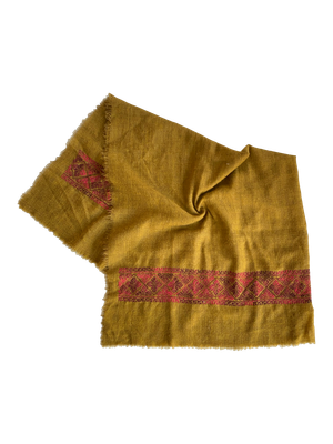 The Embroidered Scarf in Orange Cashmere
