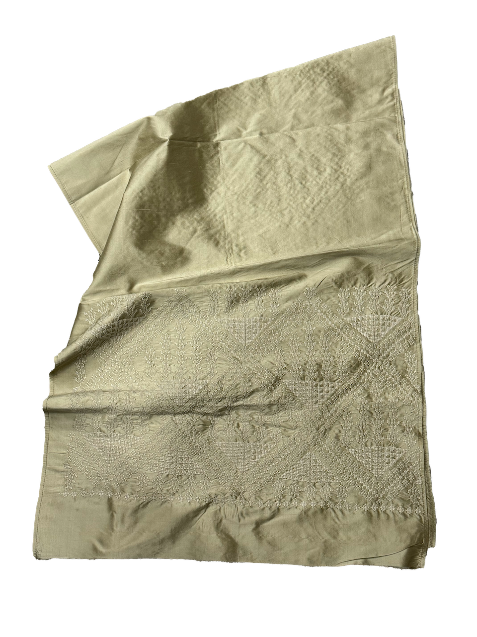 The Embroidered Scarf in Gold Thai Silk