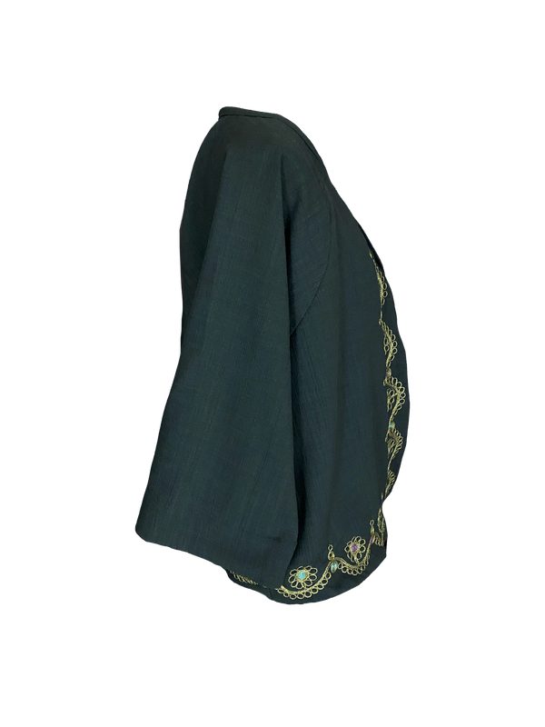 Kimono Cut Jacket With Aghabani Embroidery
