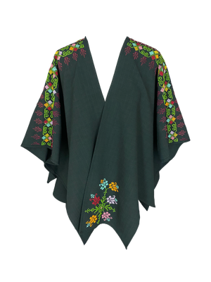 The Hand Embroidered Kimono in Black