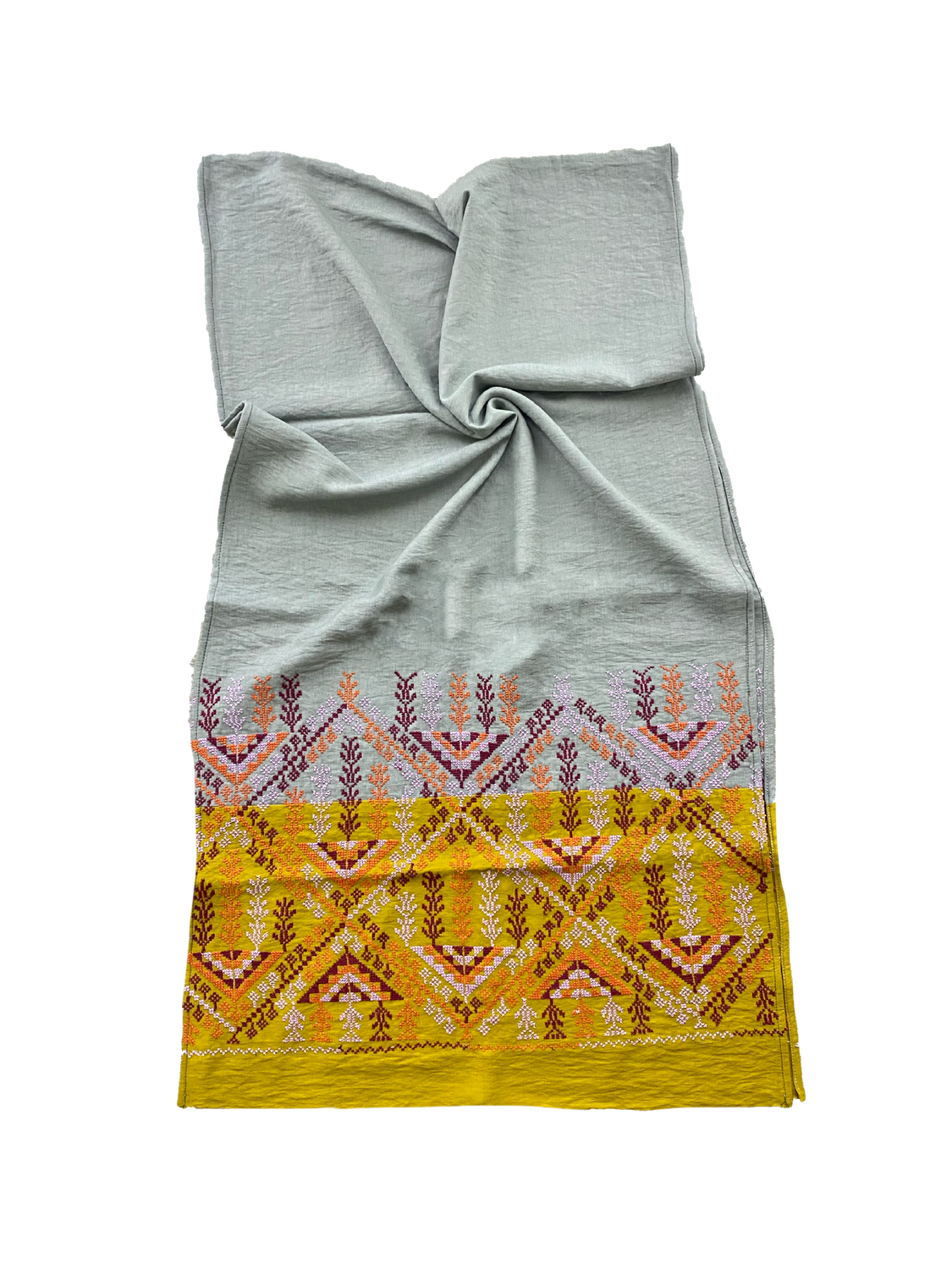 The Two-Tone Embroidered Scarf