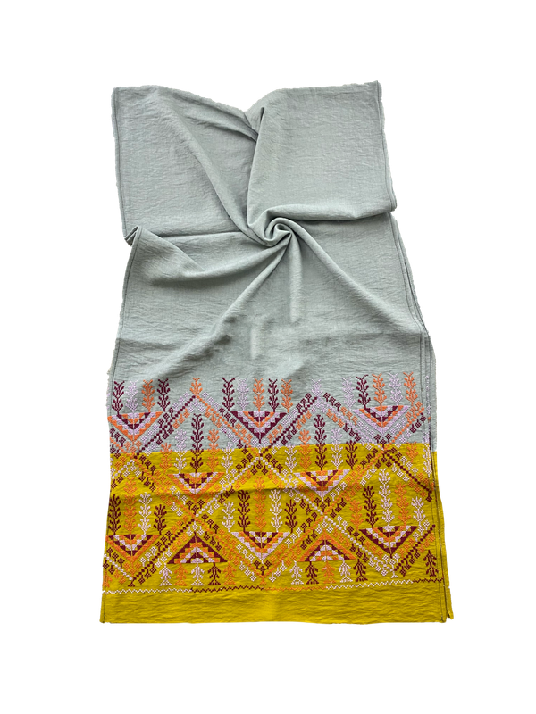 The Two-Tone Embroidered Scarf