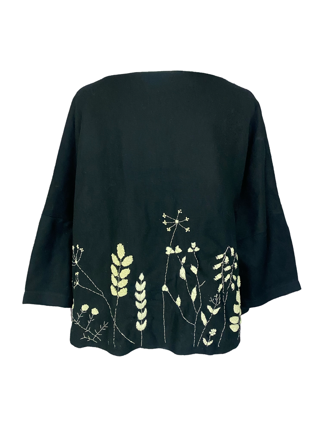 Nadia Dajani x UNHCR Boxy Jacket With Monochrome Hand Embroidery on the Back