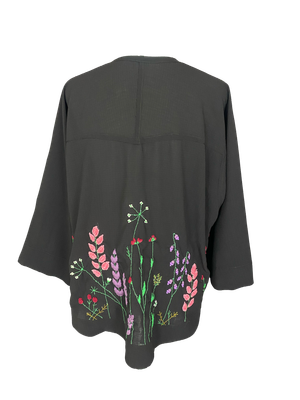 Nadia Dajani x UNHCR Kimono Jacket With Colourful Hand Embroidery on the Back