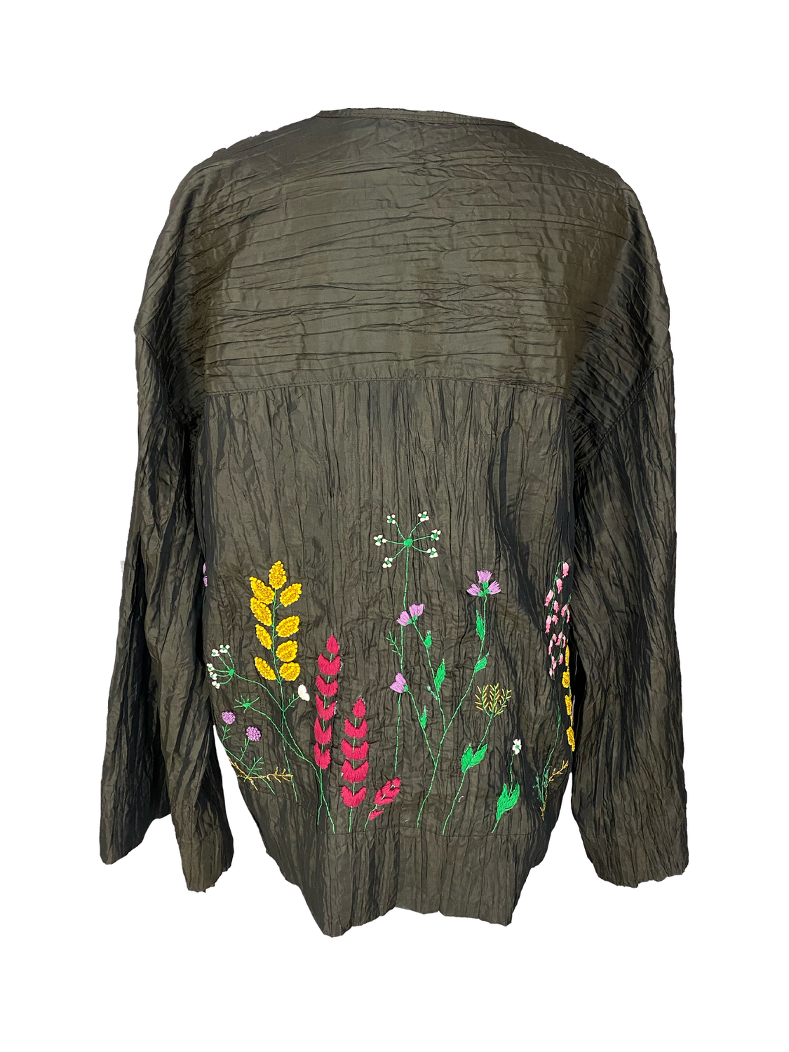 Nadia Dajani x UNHCR Nylon Shirt with Hand Embroidery on the Back