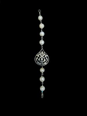 Pearl Bracelet With Large Arabesque Pendant