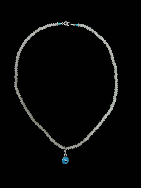 Baby Pearl Necklace With Evil Eye