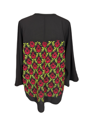 The Kimono Cut Jacket in Purple with Pomegranate Hand Embroidery
