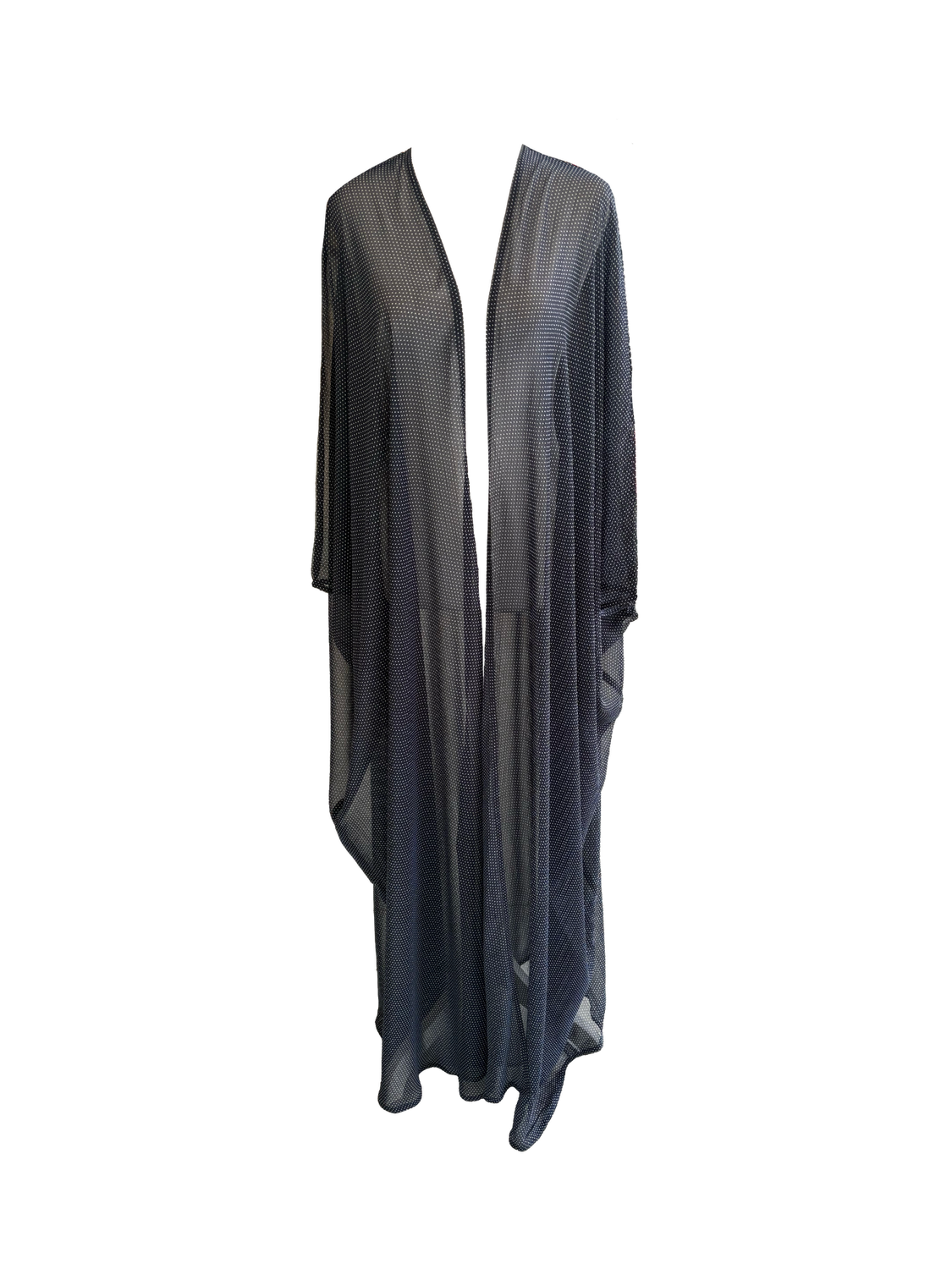 The Chiffon Abaya in Black Polka Dots