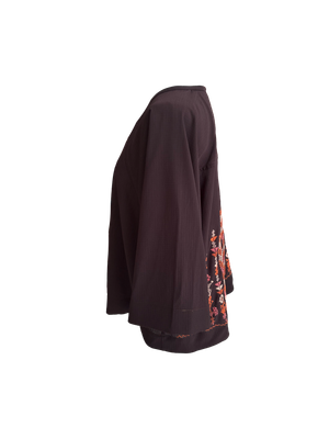 The Kimono Cut Jacket With Light Embroidery in Sheer Purple with Pink