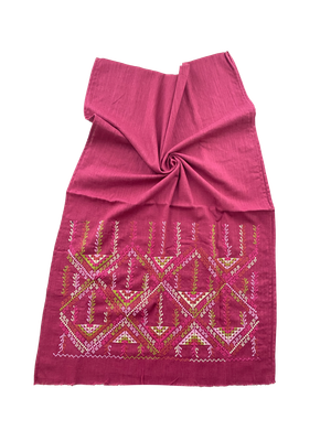 The Embroidered Scarf in Red