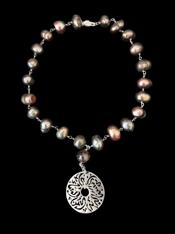 Large Pearls with Silver Chain and Medium Disc Necklace
