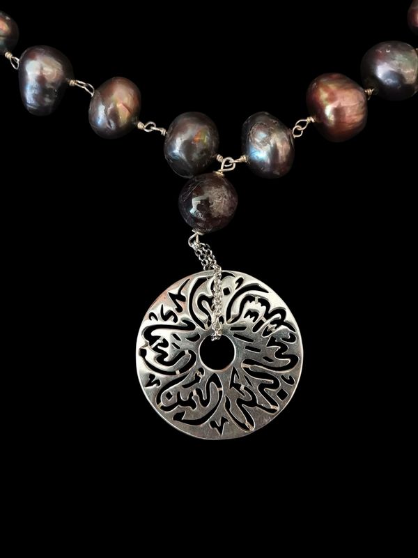 Large Pearls with Silver Chain and Medium Disc Necklace
