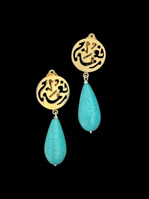 Gold Plated Nima Clip On Earrings With Stone Drop
