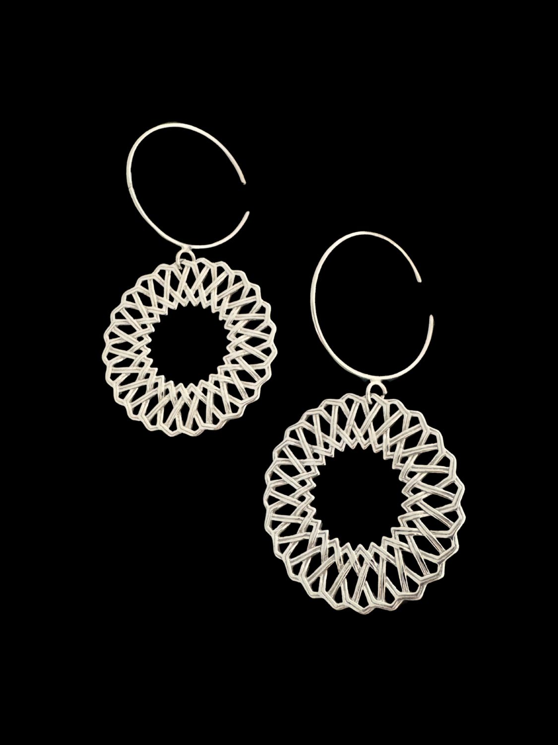 Large Hoop Earrings with Large Karma Motif