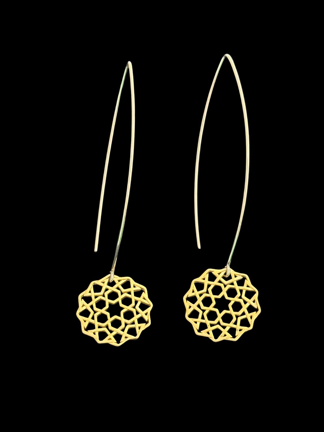 Gold Plated Cordoba Earrings with Large Oval Hook