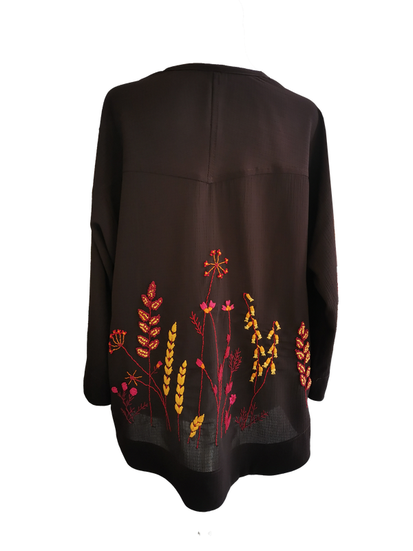 Nadia Dajani x UNHCR Kimono Cut Jacket With Sunset Hand Embroidery