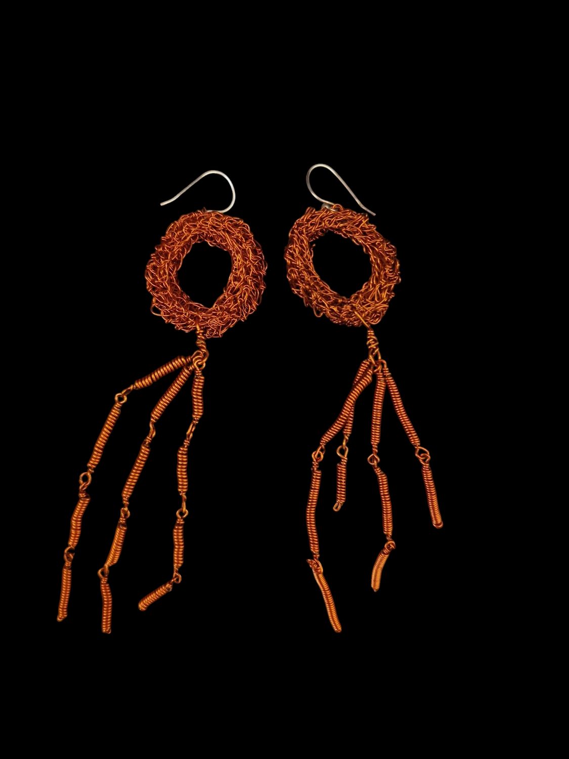Copper Hoop and Tassel Earring