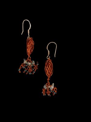 Copper Bead Earring with Glass Beads
