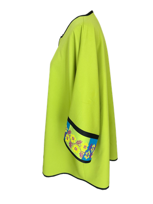 Long Jacket With Embroidery in Green