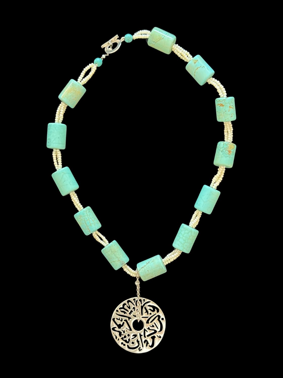 Gemstone Necklace With Medium Disc Drop