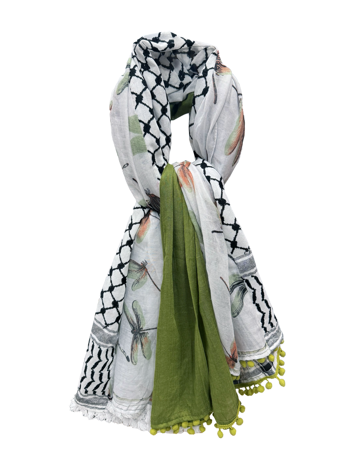 Hatta and Two Fabric Scarf Style 98