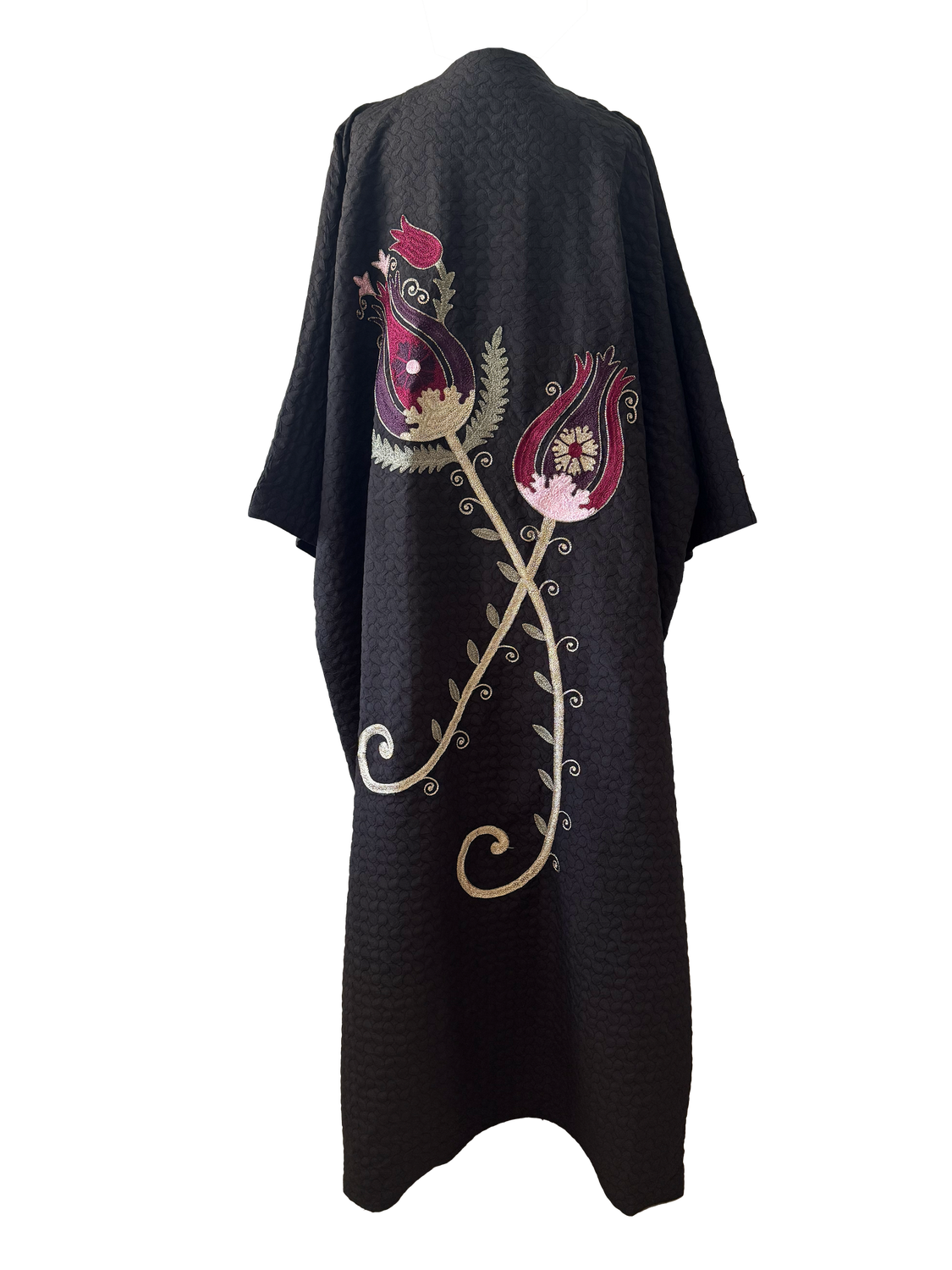 The Winter Abaya with Aghabani Embroidery in Black