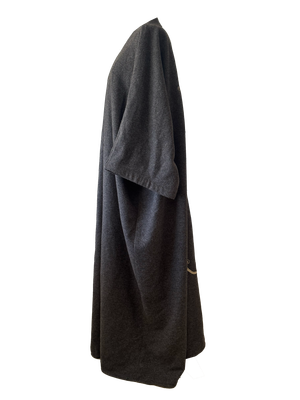 The Winter Abaya with Aghabani Embroidery in Dark Grey