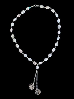 Gemstone Necklace with 2-Word Salam Tassel