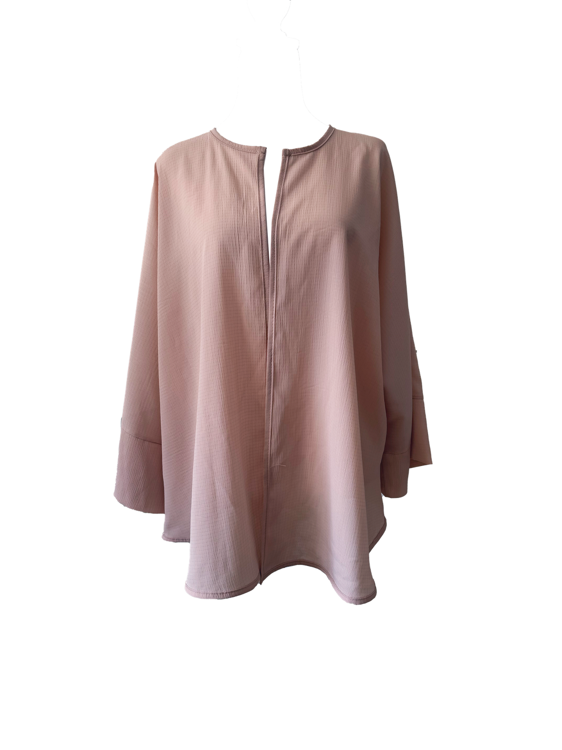 The Oversized Kimono Cut Jacket With Light Embroidery in Pink