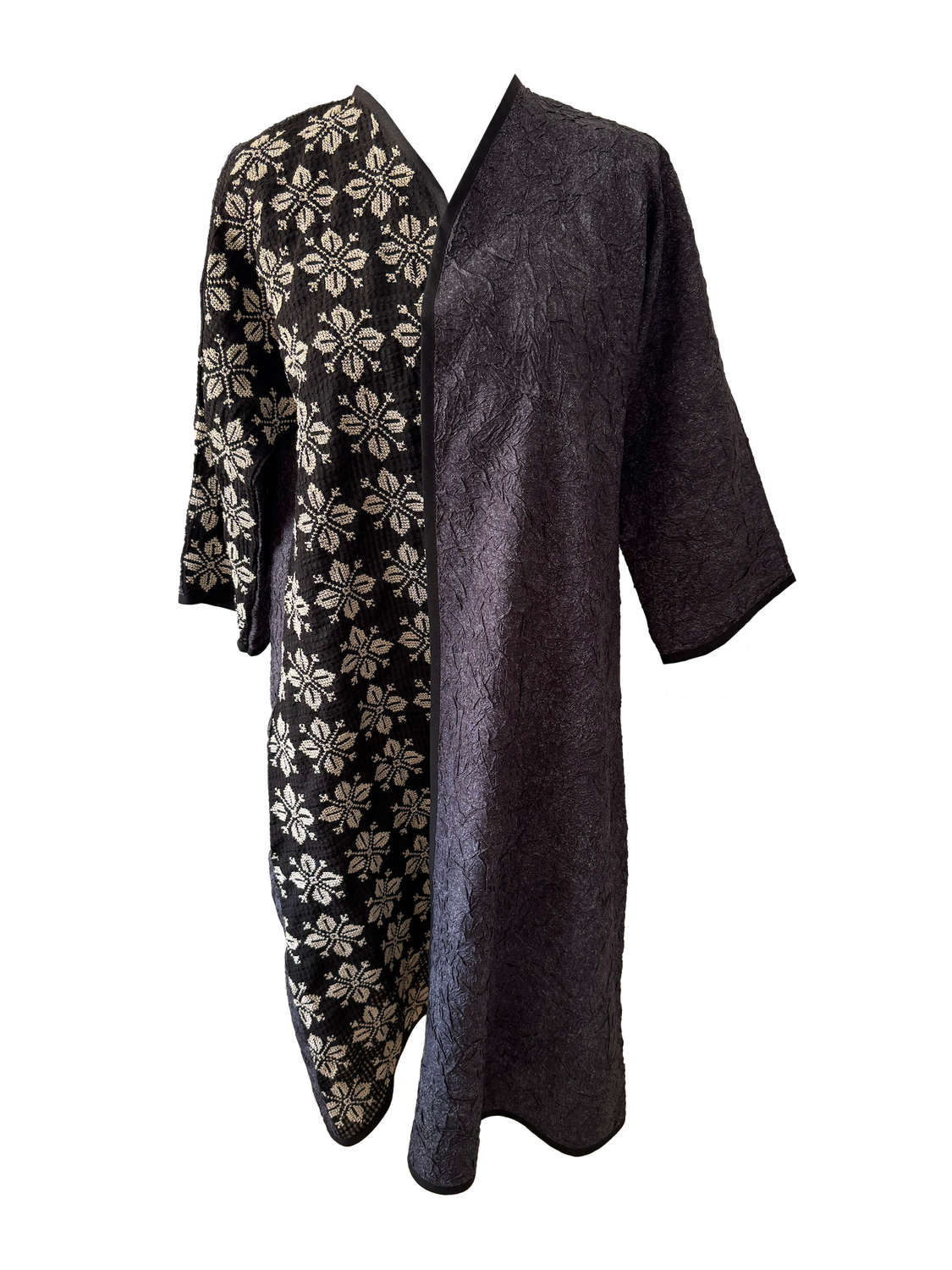 The Classic Abaya in Black and Grey with Hand Embroidery
