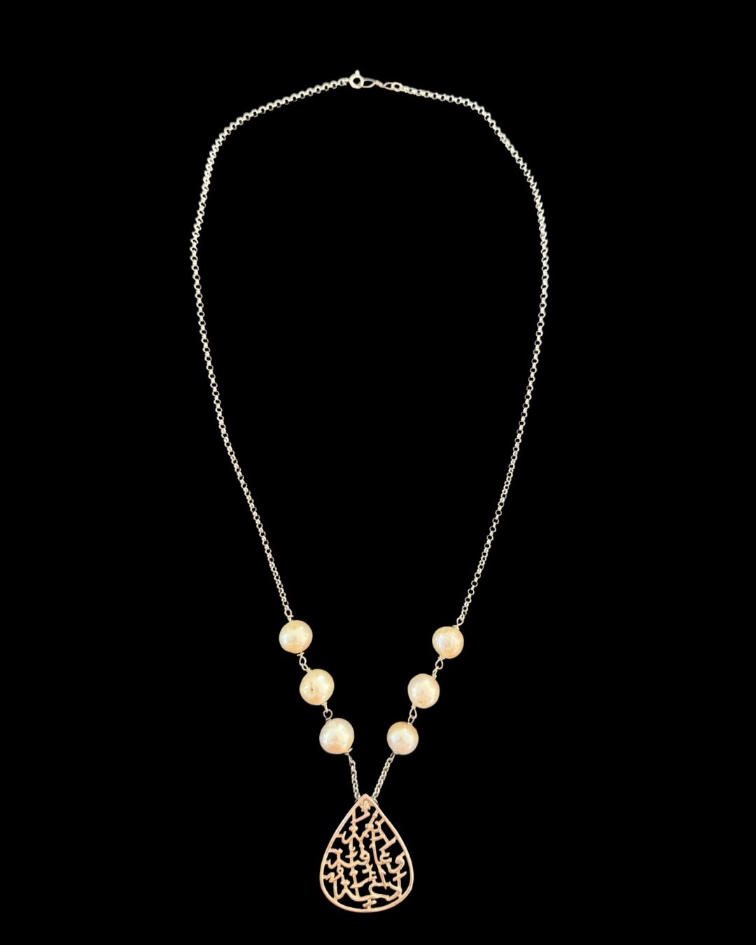 NIMAH DROP NECKLACE ON SILVER CHAIN WITH 6 STONES
