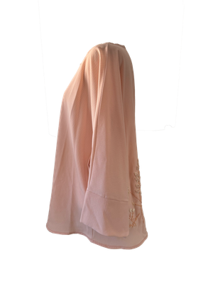 Nadia Dajani x UNHCR Oversized Kimono Jacket With Hand Embroidery in Pink