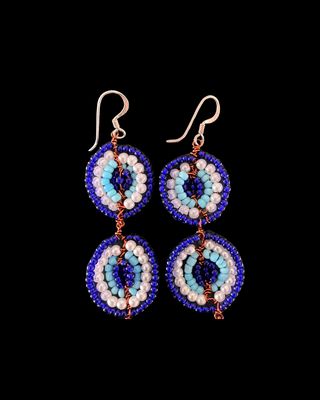 Double Copper Eye Earrings