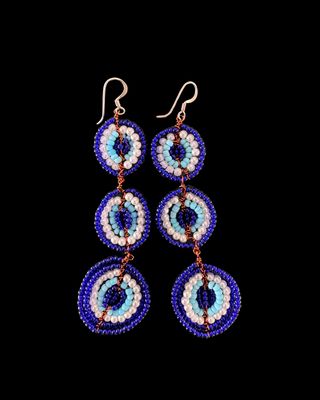Triple Copper Eye Earrings
