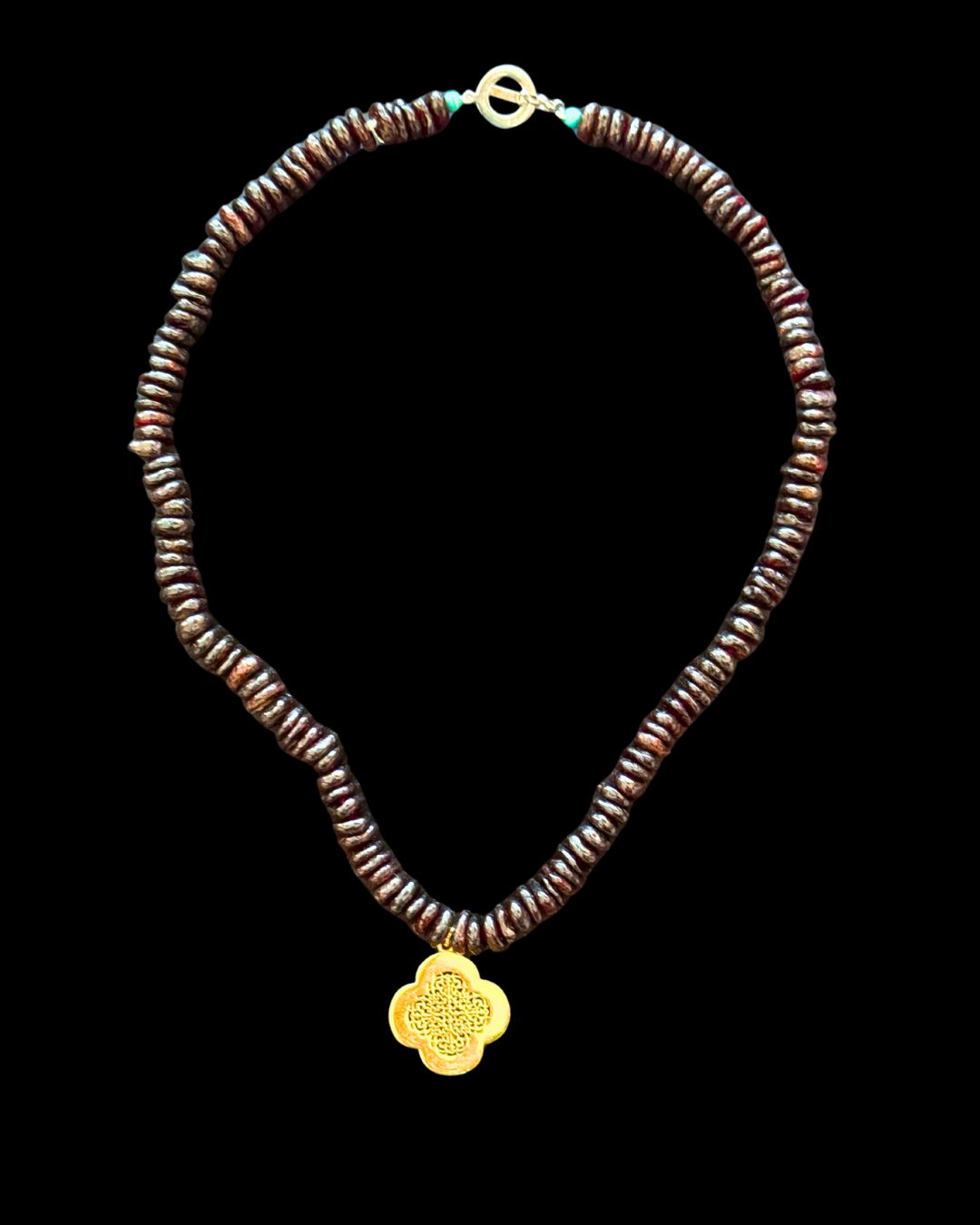 Amethyst Necklace with Gold Plated Clover