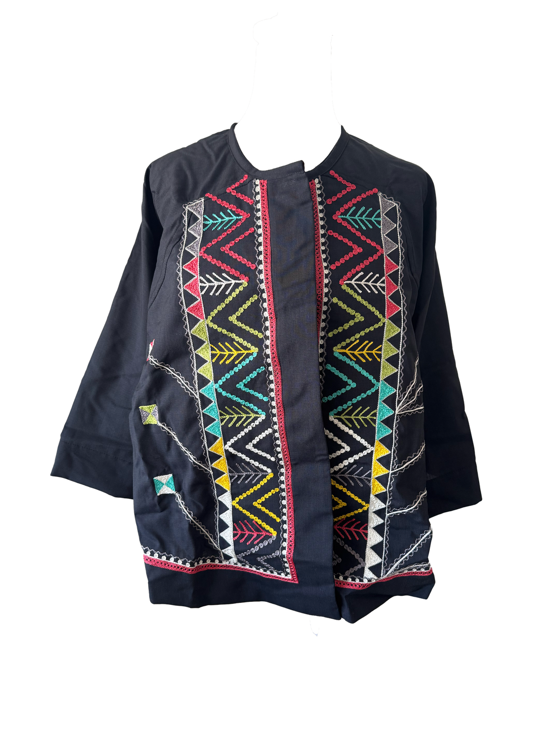 Kimono Cut Jacket With Syrian Style Embroidery