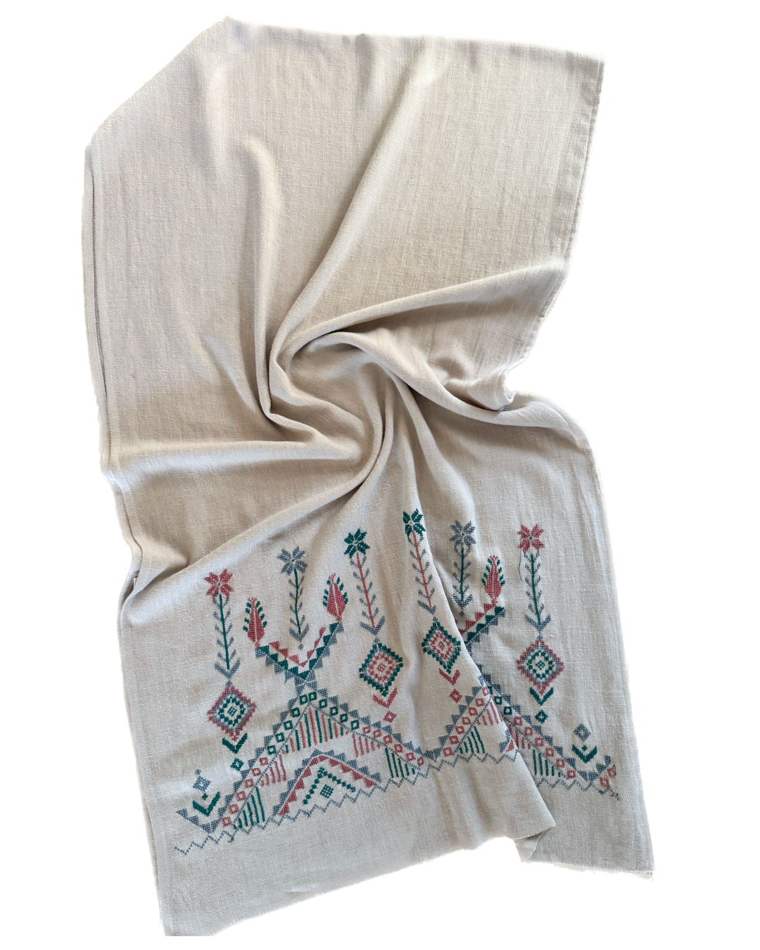 Ivory Embroidered Scarf