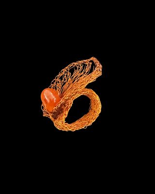 Leaf &amp; agate ring
