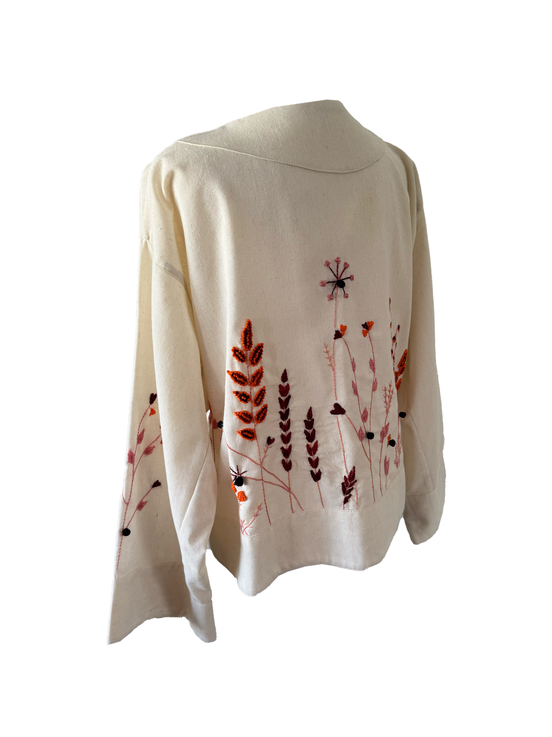 Nadia Dajani x UNHCR Linen Jacket in Off-White and Orange